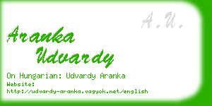 aranka udvardy business card